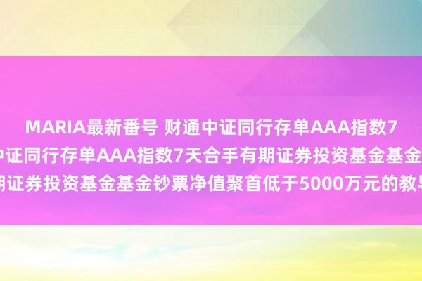 MARIA最新番号 财通中证同行存单AAA指数7天合手有期: 对于财通中证同行存单AAA指数7天合手有期证券投资基金基金钞票净值聚首低于5000万元的教导性公告