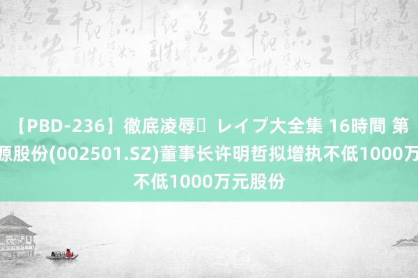 【PBD-236】徹底凌辱・レイプ大全集 16時間 第2集 利源股份(002501.SZ)董事长许明哲拟增执不低1000万元股份