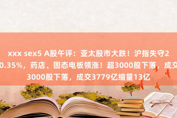 xxx sex5 A股午评：亚太股市大跌！沪指失守2800点创业板指涨0.35%，药店、固态电板领涨！超3000股下落，成交3779亿缩量13亿