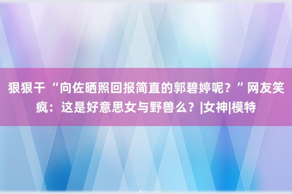 狠狠干 “向佐晒照回报简直的郭碧婷呢？”网友笑疯：这是好意思女与野兽么？|女神|模特