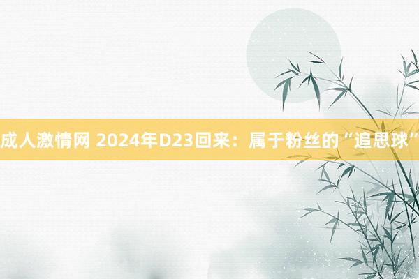 成人激情网 2024年D23回来：属于粉丝的“追思球”